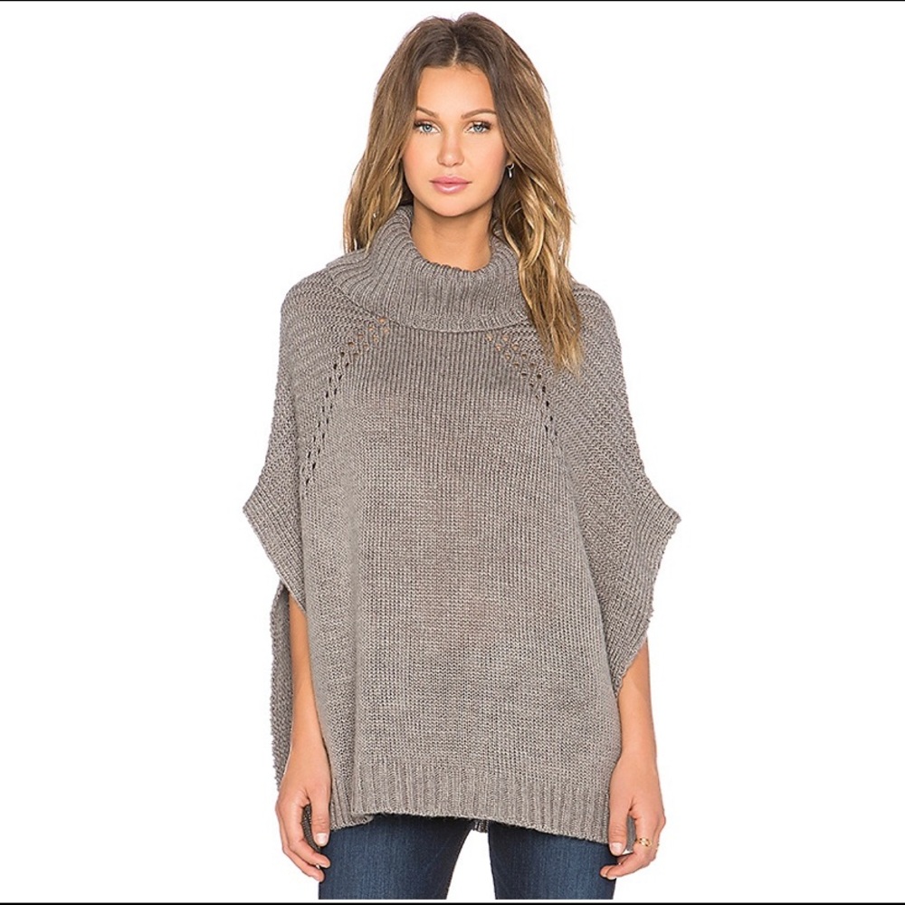 'Sage' Knit Turtleneck Poncho